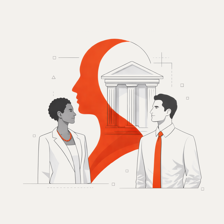 Illustration representing direct communication and structured collaboration.