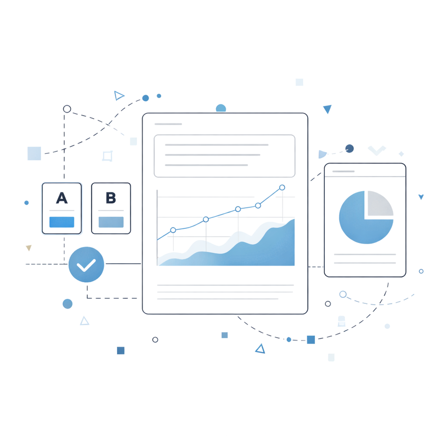 Illustration representing measurement, data quality, and reporting.